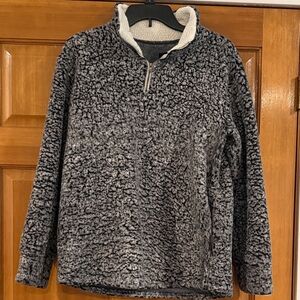 GUC! Women's Zesica size M, Gray Cozy Zip-Up Sherpa Sweater!